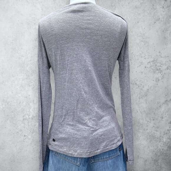 Zella Ruched Long Sleeve Top Womens Small Gray Comfy Stretch Athleisure - Picture 2 of 11